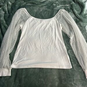 Bridal White Sheer Sleeve Top